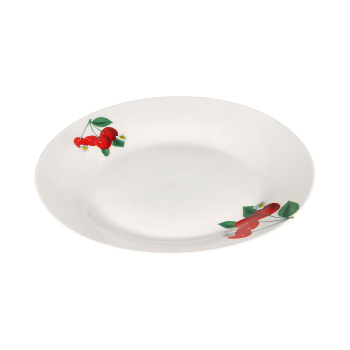 Тарелка фарфор. мелкая d18см с рис. "Вишня" ДФ- ТП18-3 ("DECO") *96