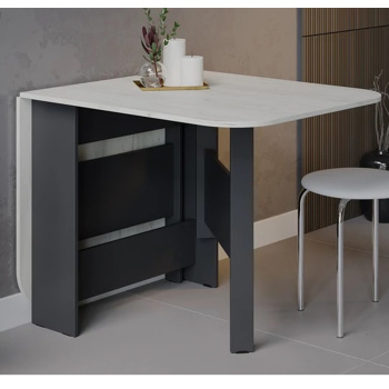 Стол обеденный раскладной 1600мм*800мм Т1 Антрацит/Дуб крафт белый ТриЯ*1