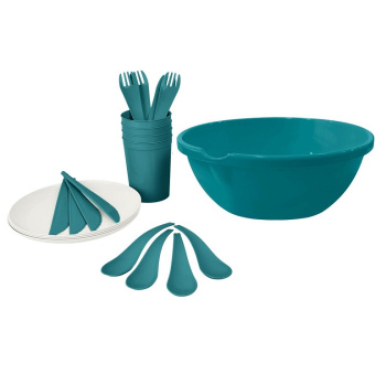 Набор посуды пластм. 21 предм./4перс. Зеленый бархат арт. PT184512096 ("Plast Team")*1/24