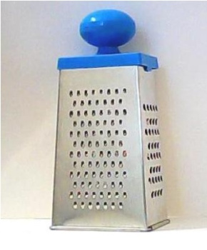 Терка металл. жест. 4-х стор. пластм.ручка, пирамид. 230х85х110мм арт.КМ01.000.03 "Кварц" *1/42