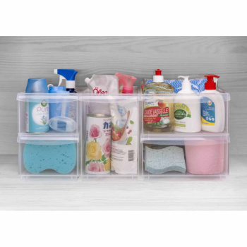 Контейнер для хранения пластм. "Rolly"  5л с раздел.168х305х129мм Прозр арт.433217201"Бытпласт"*1/9