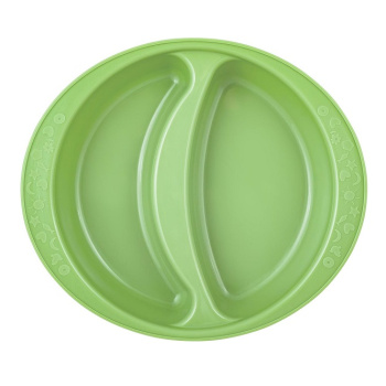 Тарелка пластм. мелкая д.200мм двухсекционная "Follow Me" Фисташ.пломбир артLA110012050 *1/12