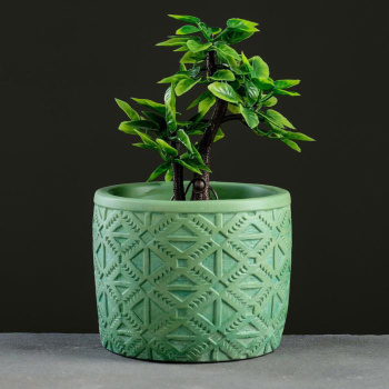 Кашпо гипсовое "Шале" 1,25л d верха 140мм h120мм Зеленый ("VipSet") *4 Кашпо гипсовое "Шале" 1,25л d верха 140мм h120мм Зеленый ("VipSet") *4