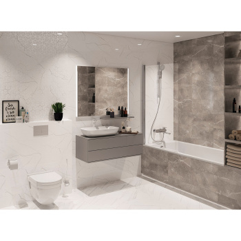 Плитка 50х25 см настенная 1.37 м² Global Tile The Siluet, белый Плитка 50х25 см настенная 1.37 м² Global Tile The Siluet, белый
