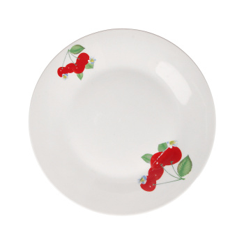 Тарелка фарфор. мелкая d20см с рис. "Вишня" ДФ- ТП20-3 ("DECO") *72
