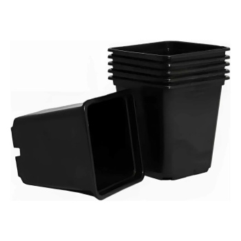 Набор горшков для рассады пластм. (0,5л *6шт) квадратный черный (Ангора)  *1/140