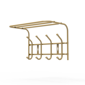 Вешалка настенная с полкой шир.405мм 4крючка, Золотой ВП4М/З ("Ника") *5
