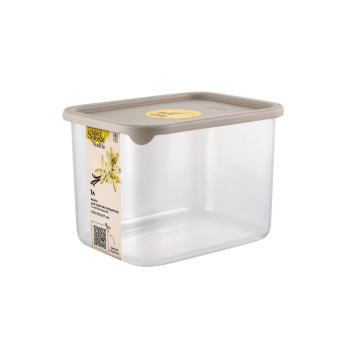 Банка для продуктов пластм. "Vanilla" 1л 140x105x97мм Латте SE168110005 "Sugar&Spice" *1/16