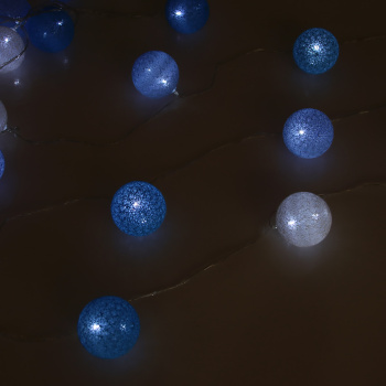 Гирлянда «Нить» Luazon Lighting, 5 м, фиксинг, белый, клубки морские 6 см, 20 LED, IP20, 220 В