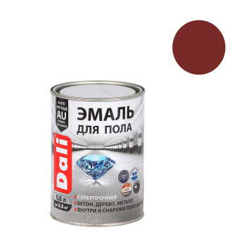 Эмаль алкидно-уретановая для пола красно-коричневая 0,8 л ДАЛИ (RAL3009) *1/6/576