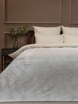 Плед 200*220см фланель листья серый TF FNE GY8 036/2022 NC Absolute *1