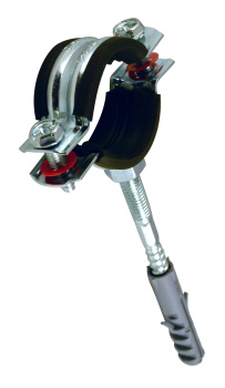 Хомут металлорезиновый с дюбелем и шурупом Ø 32-36 мм 1" СТМ CHSR0001 *1/100