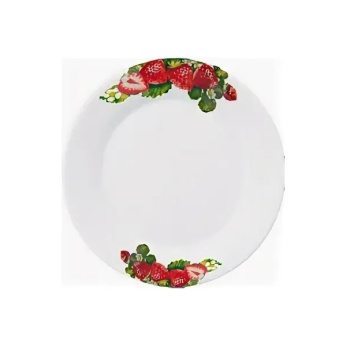 Тарелка фарфор. DECO "Клубника" мелкая d20см ДФ- ТП20-1 *72