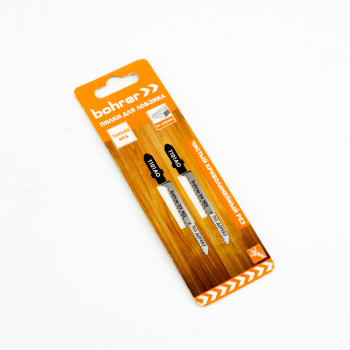 Пилки для лобзика по дереву  75мм шаг1,4мм фигур чист рез(2шт) T101AO арт37201011 Bohrer *10/100/600 Пилки для лобзика по дереву  75мм шаг1,4мм фигур чист рез(2шт) T101AO арт37201011 Bohrer *10/100/600