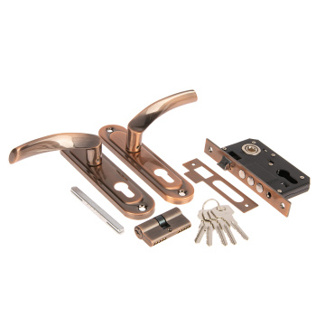 Замок врезной 61,5мм медь,3 ригеля 1023/60-AC Avers *1/20