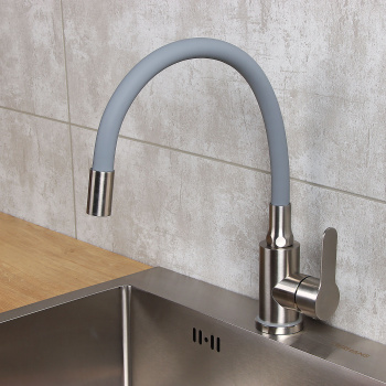 Смеситель для кухни FASHUN A54101-12, гибкий излив, рычажный