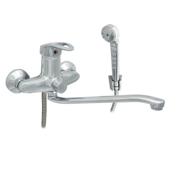 Смеситель для ванны ЦС-СМ 300-4 D35 М-43 плоский S-обр. излив (Подольск) *1/8