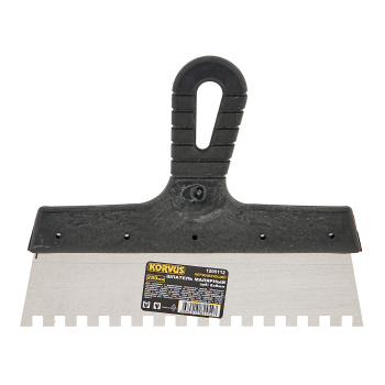 Шпатель малярный зубчат. 250мм зуб 8*8 "Korvus" (арт.1205112) *1/24 Шпатель малярный зубчат. 250мм зуб 8*8 "Korvus" (арт.1205112) *1/24