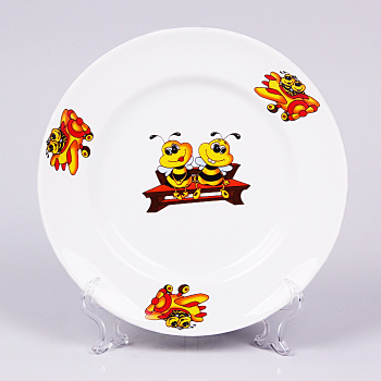 Тарелка фарфор. мелкая 200мм Идиллия Пчелы 4С0596Ф34 (Добруш) *20